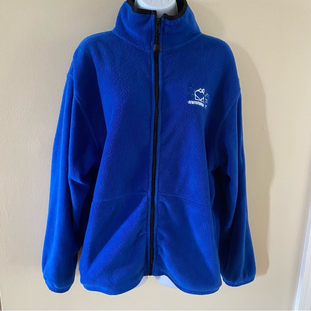 VIN Weather Perfect Blue Fleece Zip Up Jacket Size Medium DePaul Family Services